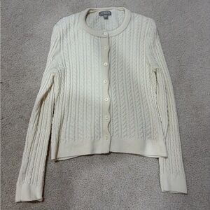 J. Crew Women's Ivory Cable Knit Cardigan